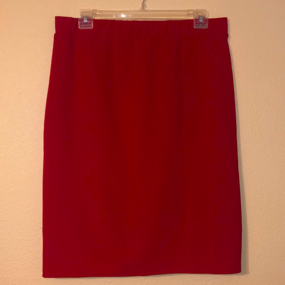 Red pencil skirt